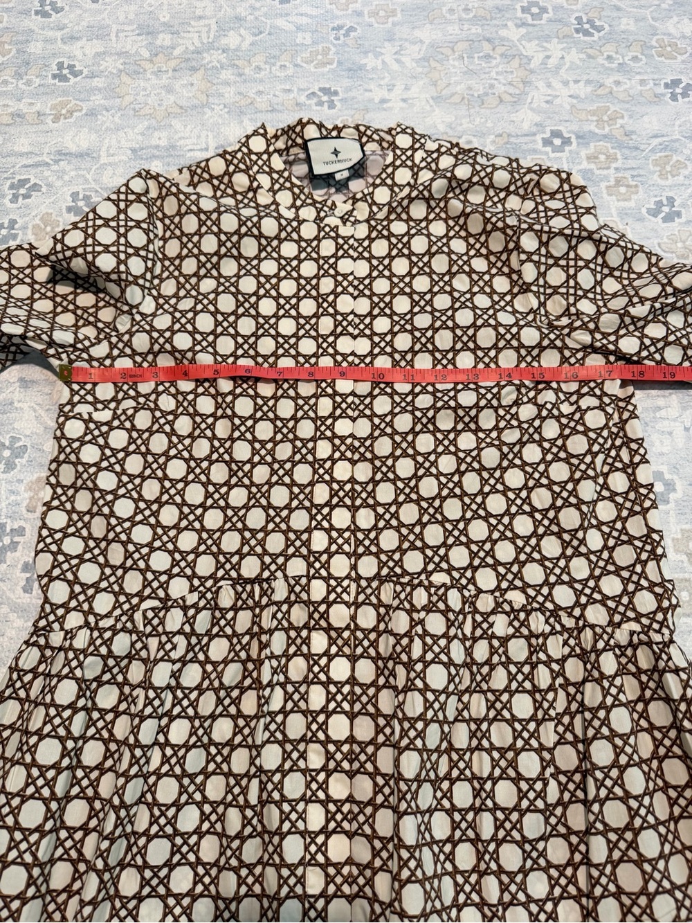 Tuckernuck Dress - Birch Cane Royal Shirtdress, Cotton, Button, Summer, Preppy - Picture 12 of 13